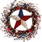 22-Inch Artificial Patriotic Wreath – 4th of July Decoration with Berries and Stars for Front Door, Wall, Indoor & Outdoor Use